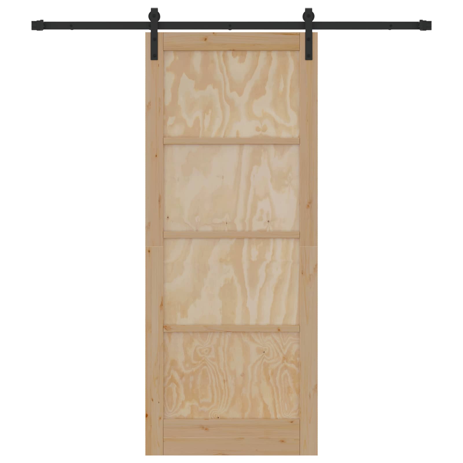 Schuifdeur Naturel en Zwart 86 x 211 cm Massief grenenhout