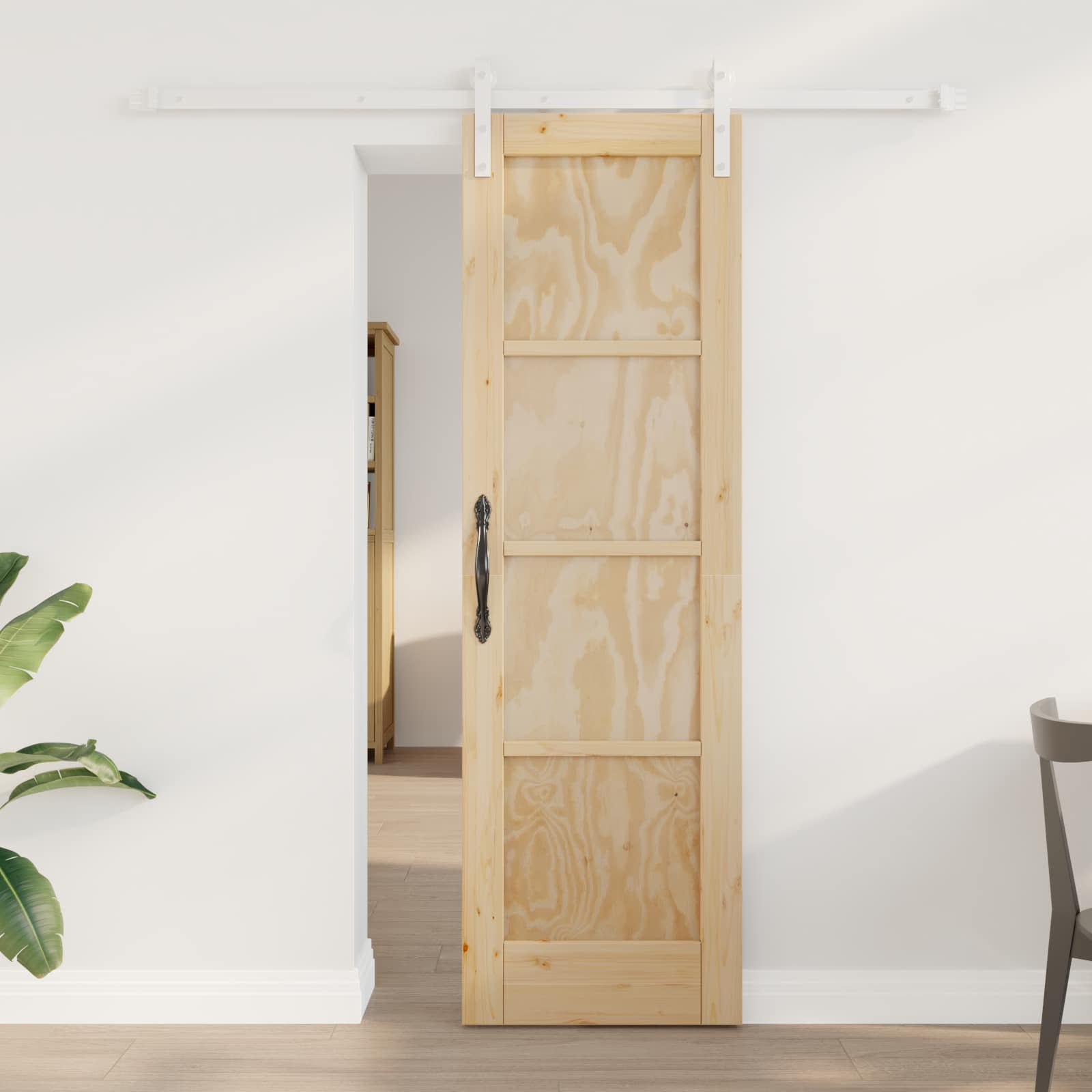 Schuifdeur Natuurlijk en Wit 61 x 198,5 cm Massief grenenhout