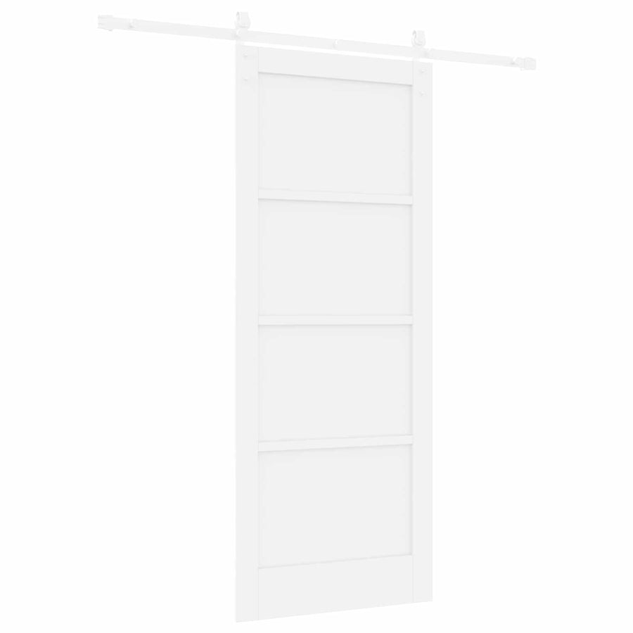 Schuifdeur Wit 83 x 202 cm Massief grenenhout