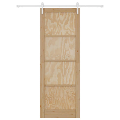 Schuifdeur Natuurlijk en Wit 83 x 232 cm Massief grenenhout