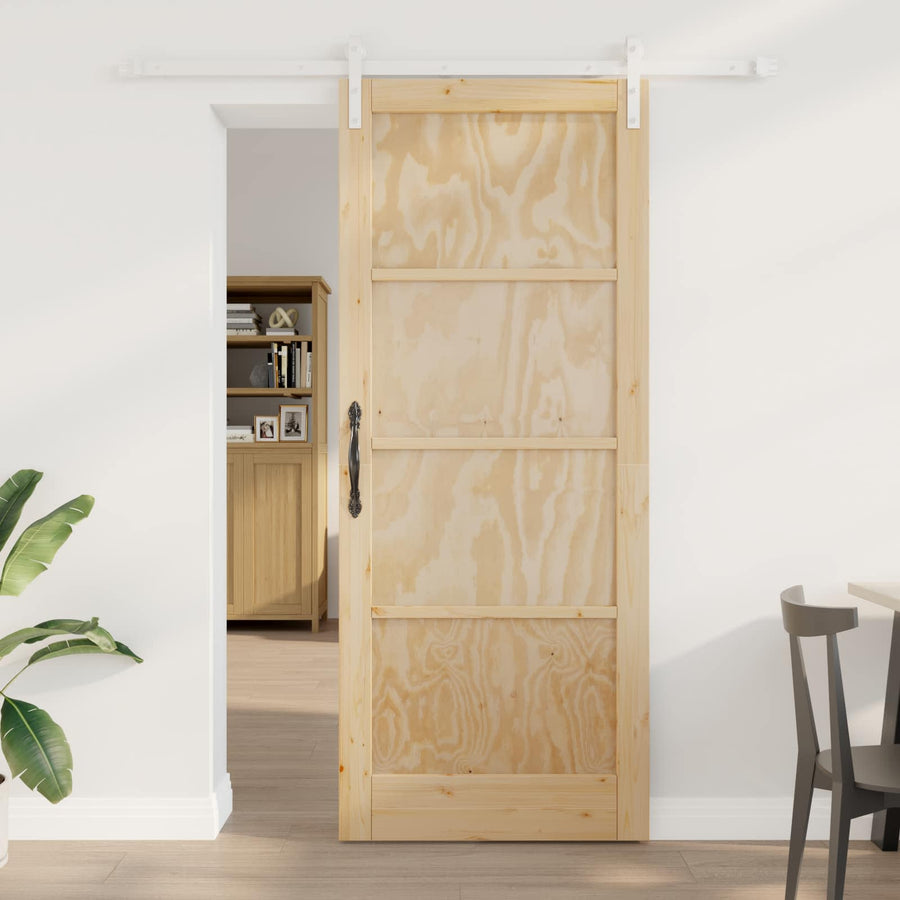 Schuifdeur Natuurlijk en Wit 86 x 211 cm Massief grenenhout