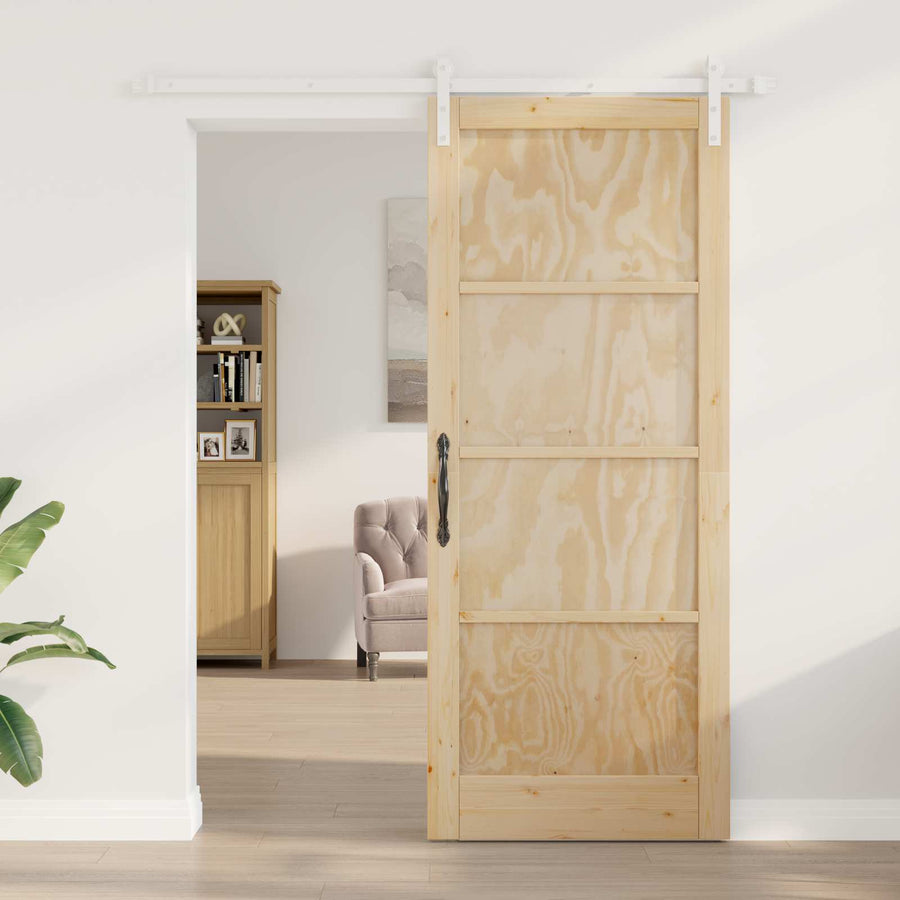 Schuifdeur Natuurlijk en Wit 86 x 211 cm Massief grenenhout