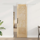 Schuifdeur massief grenenhout 61 x 198,5 cm natuur/wit