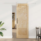 Schuifdeur massief grenenhout 200x4x211 cm natuurlijk wit