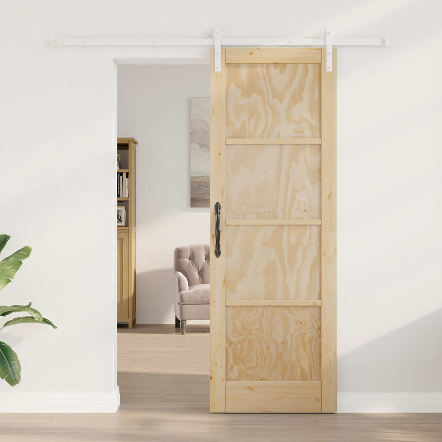 Schuifdeur Natuurlijk en Wit 73,5 x 211 cm Massief grenenhout