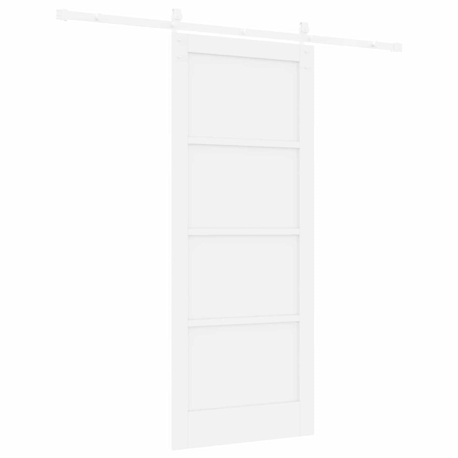 Schuifdeur Wit 83 x 202 cm Massief grenenhout