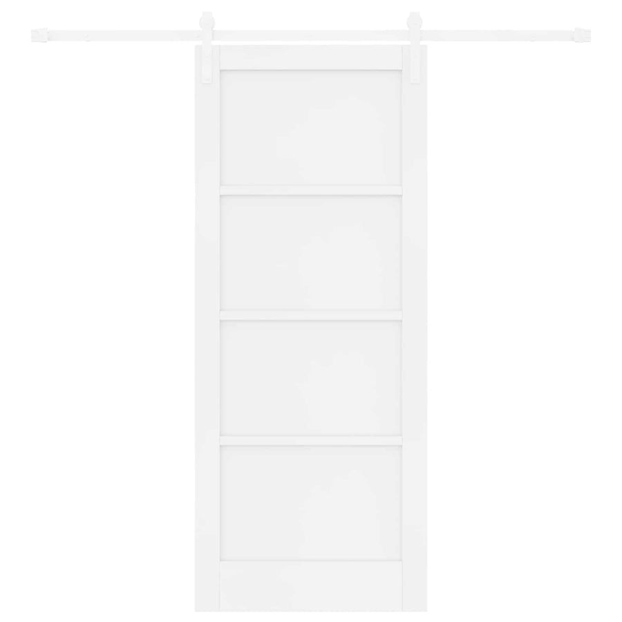 Schuifdeur Wit 83 x 202 cm Massief grenenhout