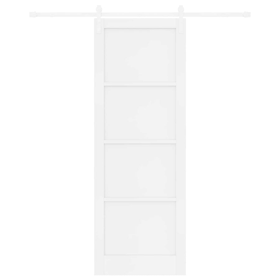 Schuifdeur Wit 83 x 232 cm Massief grenenhout