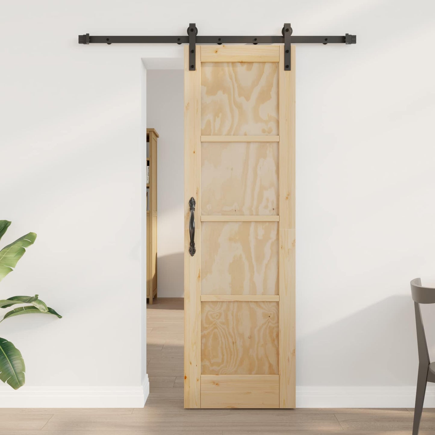 Schuifdeur Naturel 61 x 198,5 cm Massief grenenhout