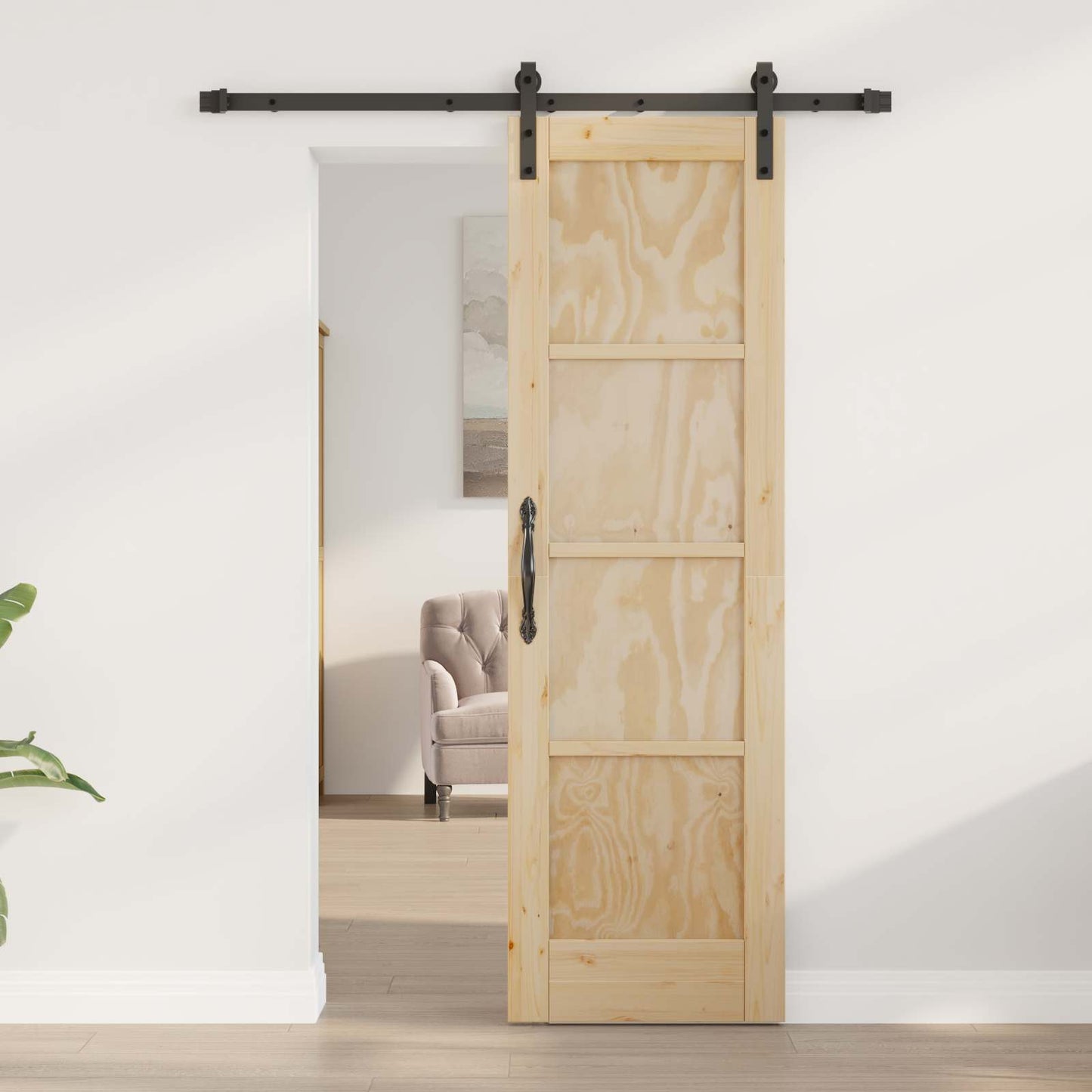 Schuifdeur Naturel 61 x 198,5 cm Massief grenenhout