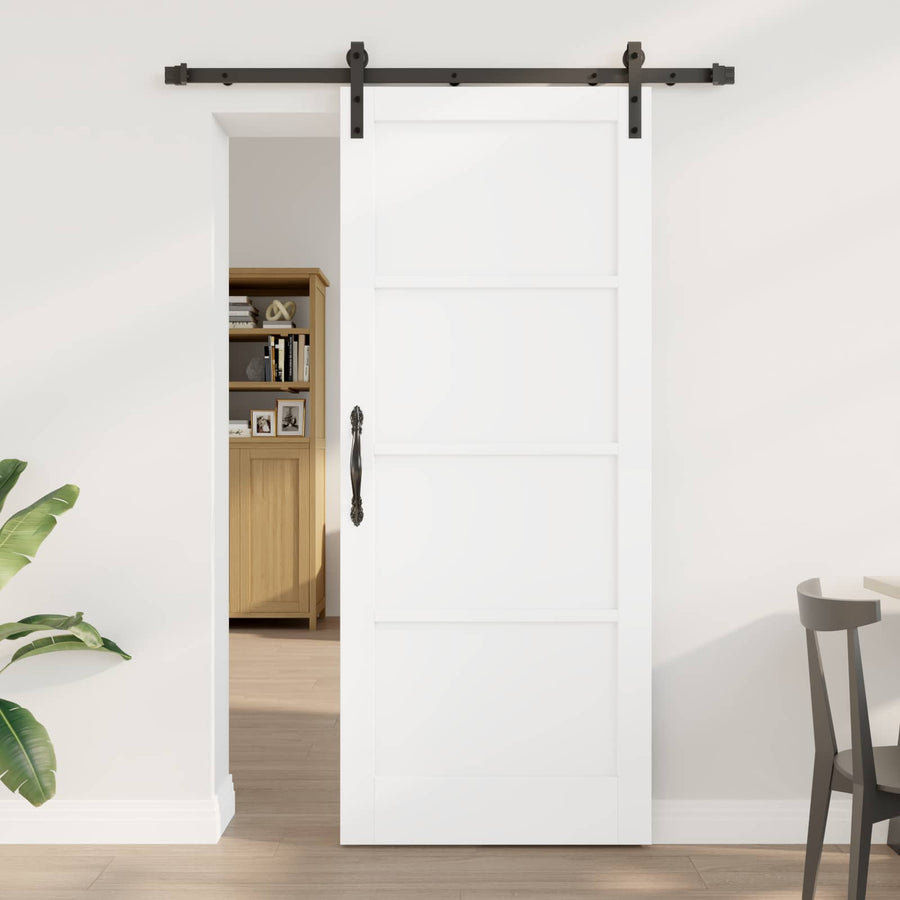 Schuifdeur Wit 83 x 202 cm Massief grenenhout