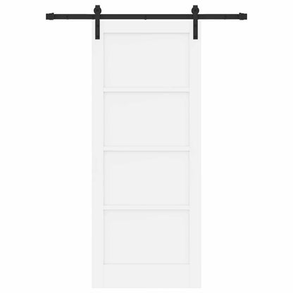 Schuifdeur Wit 83 x 202 cm Massief grenenhout