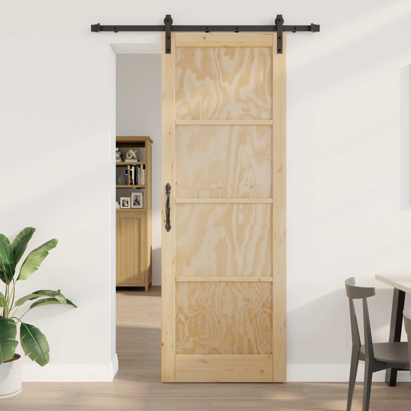 Schuifdeur Naturel 83 x 232 cm Massief grenenhout