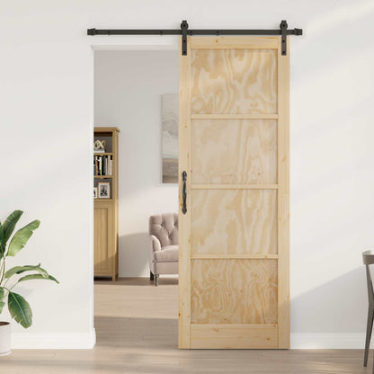 Schuifdeur Naturel 83 x 232 cm Massief grenenhout