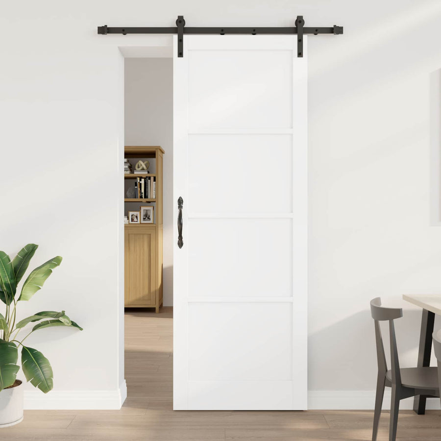 Schuifdeur Wit 83 x 232 cm Massief grenenhout