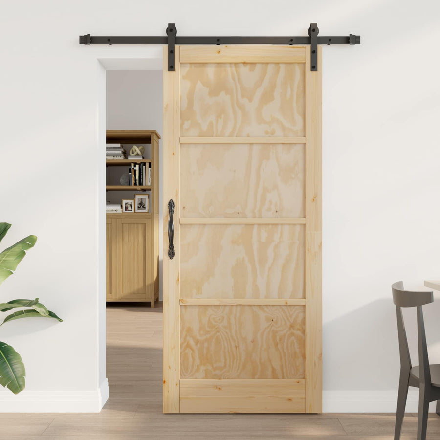 Schuifdeur Naturel 86 x 198,5 cm Massief grenenhout