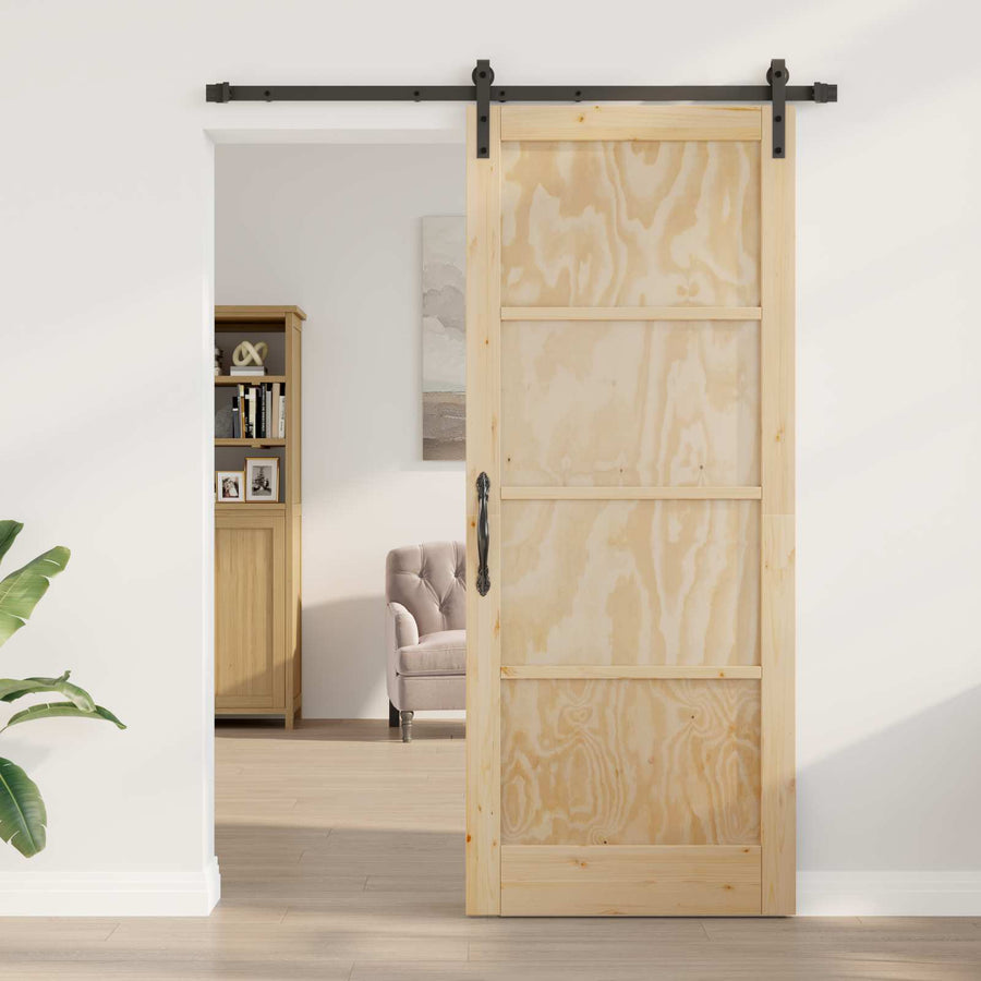 Schuifdeur Naturel 86 x 211 cm Massief grenenhout