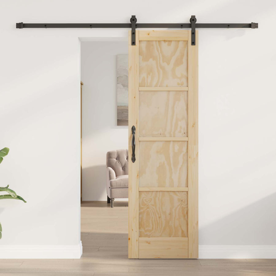 Schuifdeur Naturel 61 x 198,5 cm Massief grenenhout