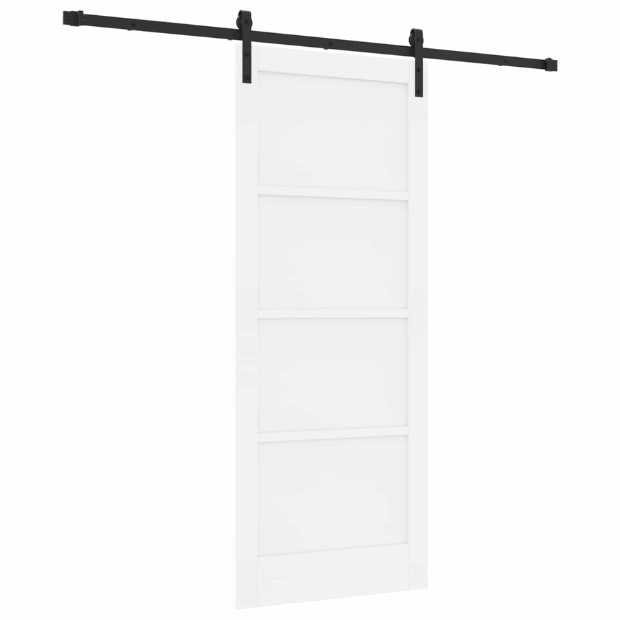 Schuifdeur Wit 83 x 202 cm Massief grenenhout