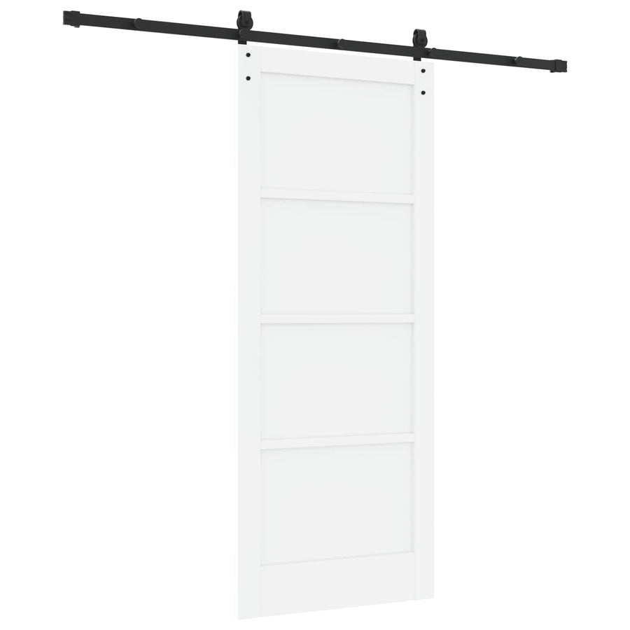 Schuifdeur Wit 83 x 202 cm Massief grenenhout