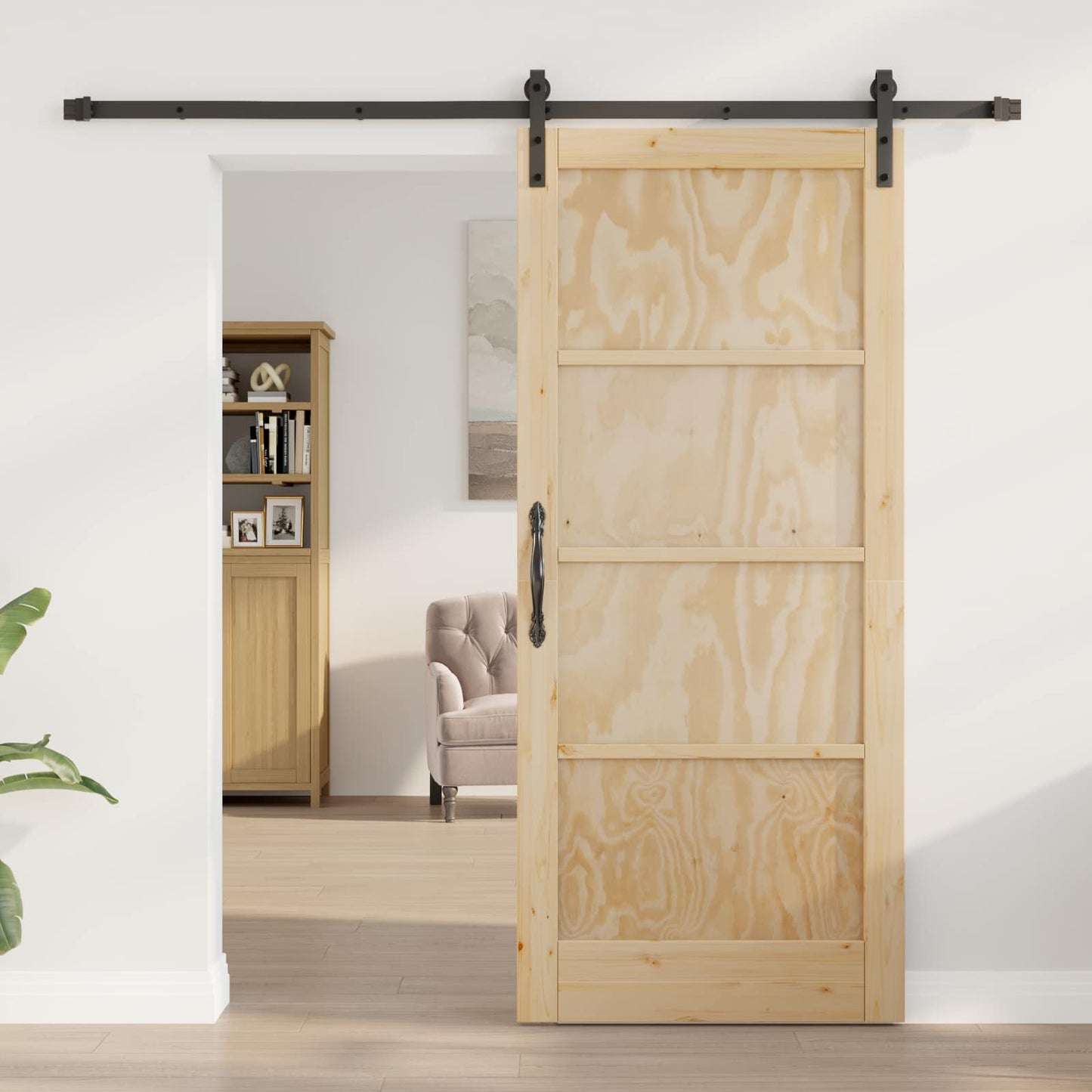 Schuifdeur Naturel 86 x 198,5 cm Massief grenenhout