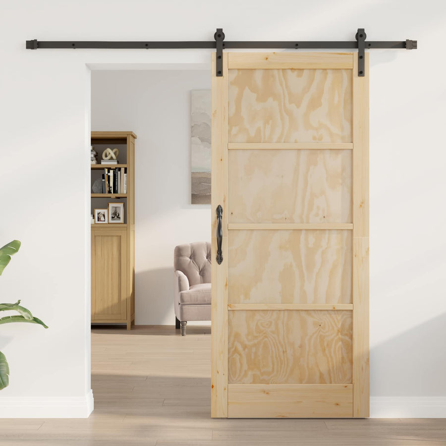 Schuifdeur Naturel 86 x 198,5 cm Massief grenenhout