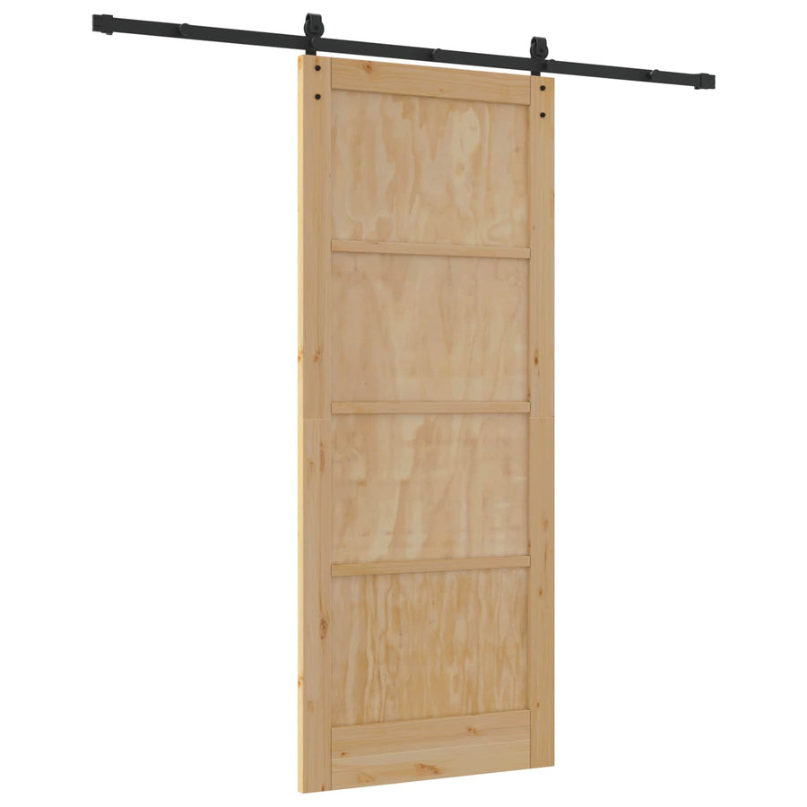 Schuifdeur Naturel 86 x 211 cm Massief grenenhout