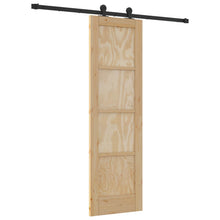 Schuifdeur Naturel en Zwart 61 x 198,5 cm Massief grenenhout