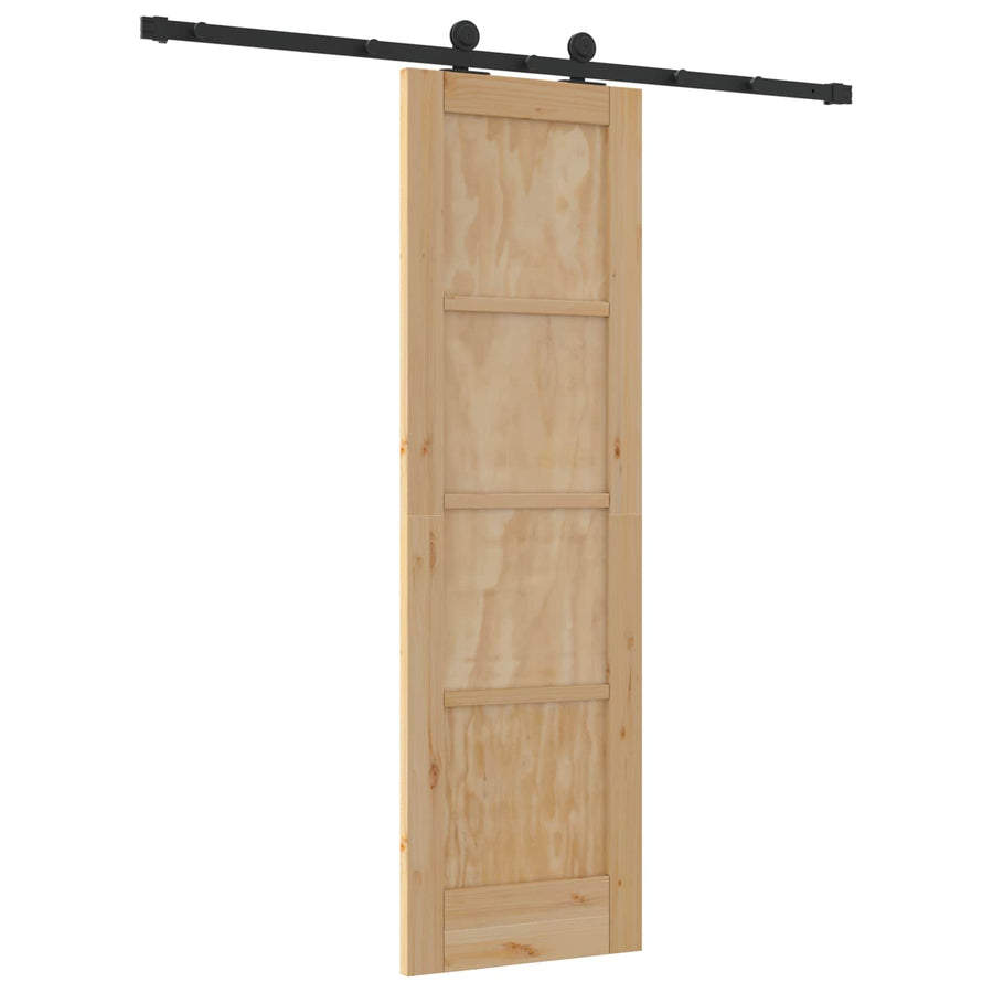 Schuifdeur Naturel en Zwart 61 x 198,5 cm Massief grenenhout