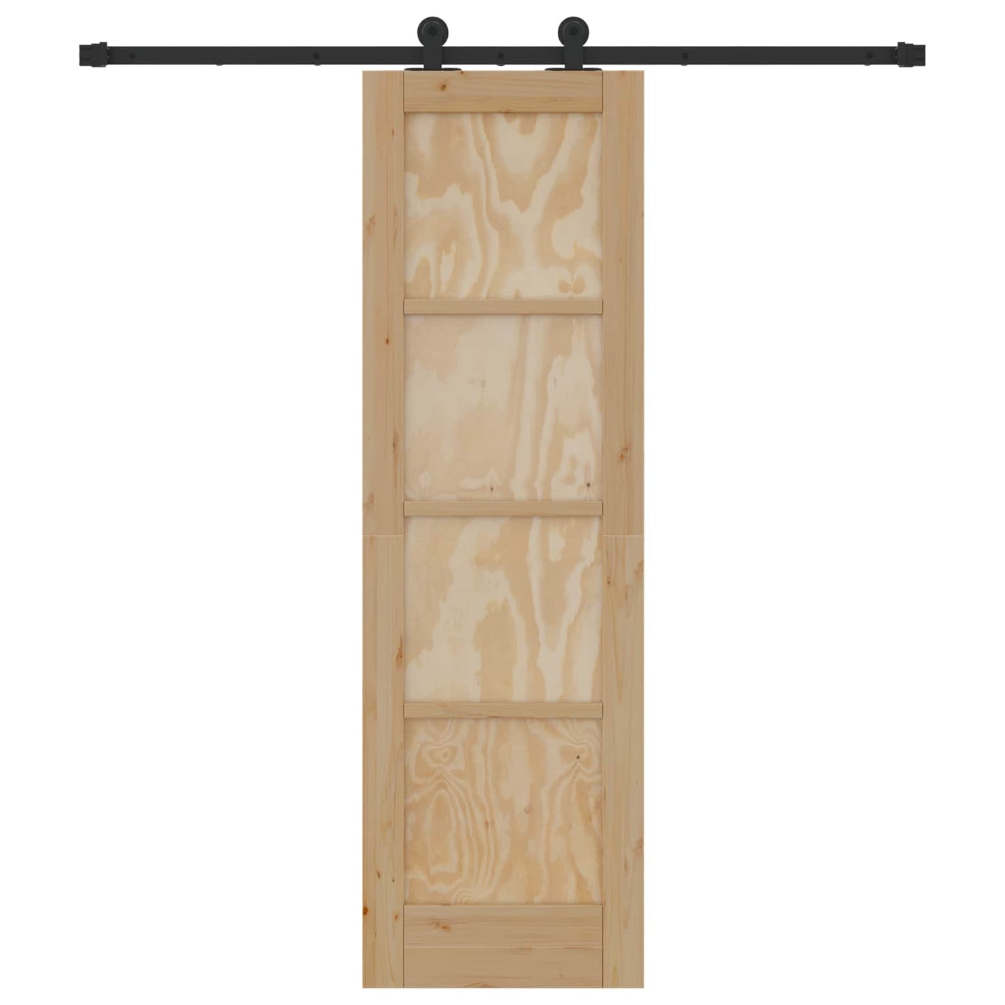 Schuifdeur Naturel en Zwart 61 x 198,5 cm Massief grenenhout
