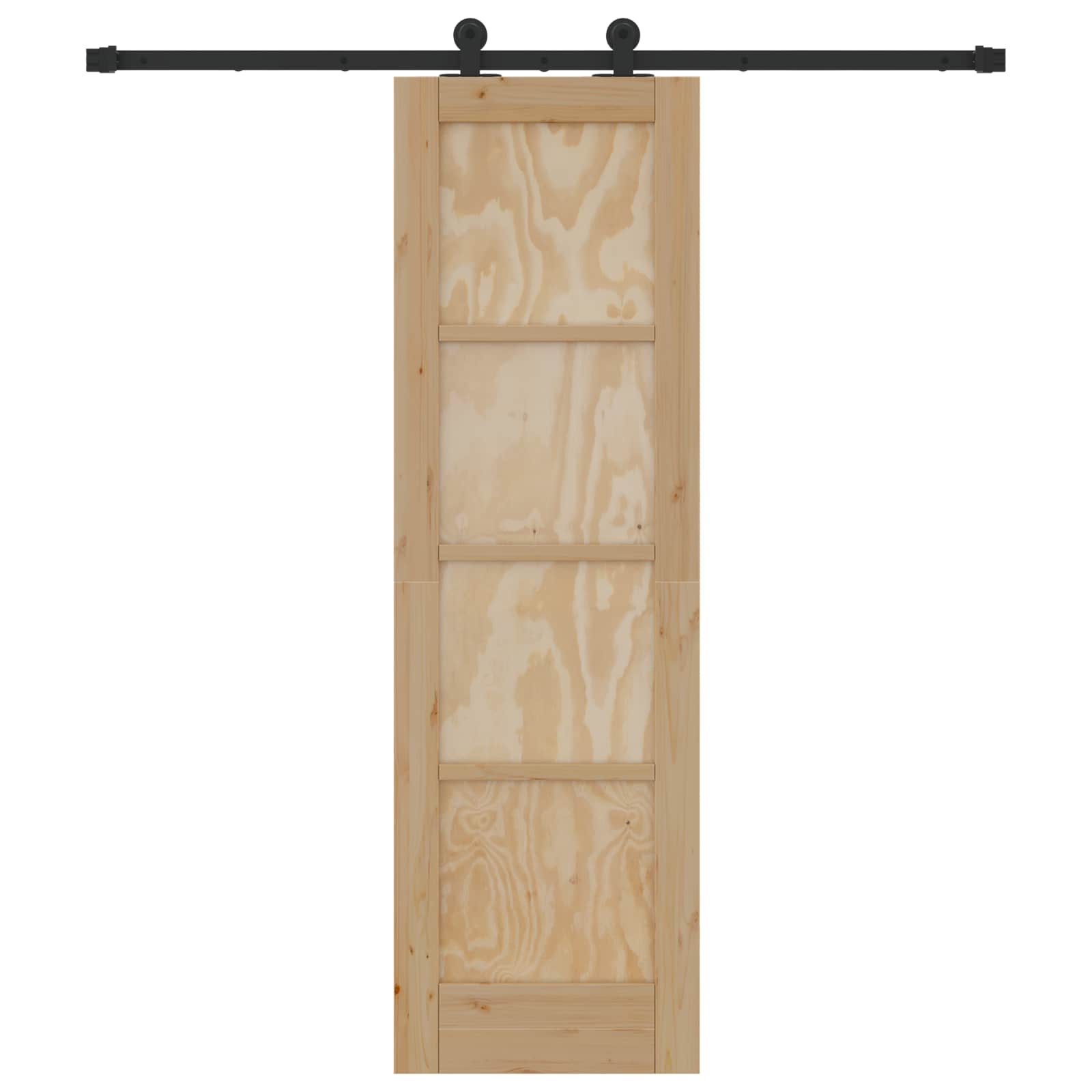 Schuifdeur Naturel en Zwart 61 x 198,5 cm Massief grenenhout