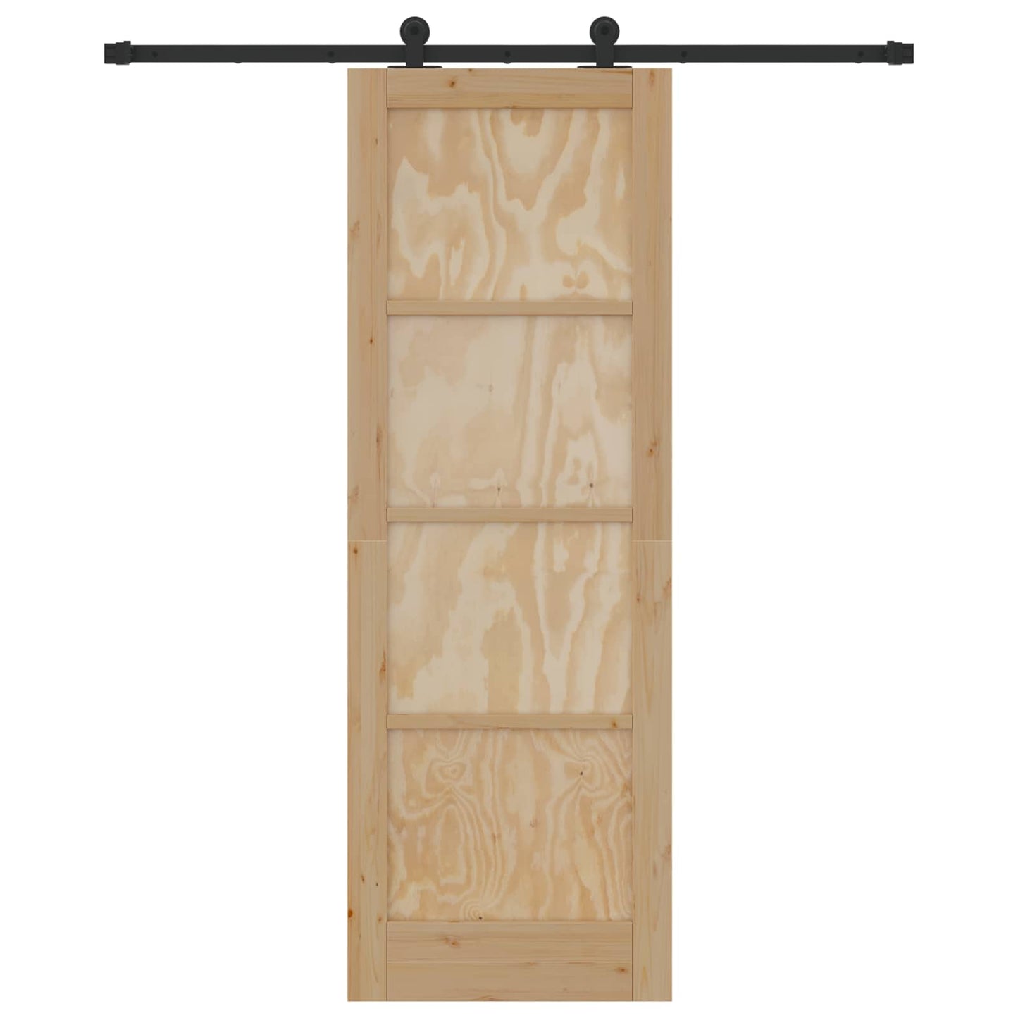 Schuifdeur Naturel en Zwart 73,5 x 211 cm Massief grenenhout