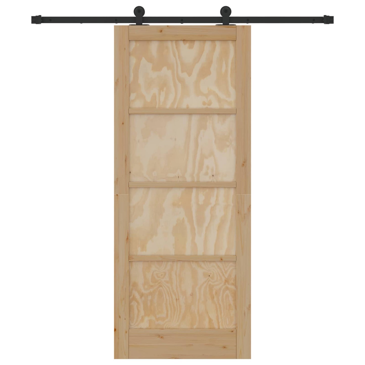Schuifdeur Naturel en Zwart 83 x 202 cm Massief grenenhout