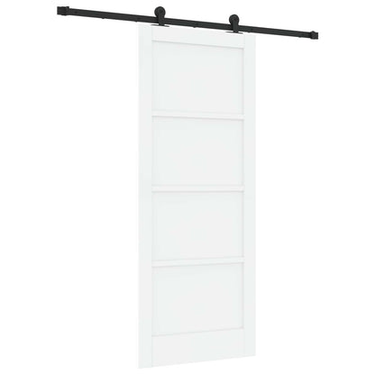 Schuifdeur Wit en zwart 83 x 202 cm Massief grenenhout