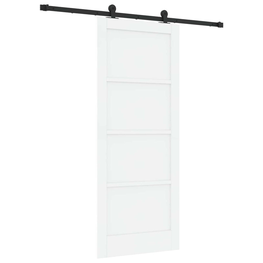Schuifdeur Wit en zwart 83 x 202 cm Massief grenenhout