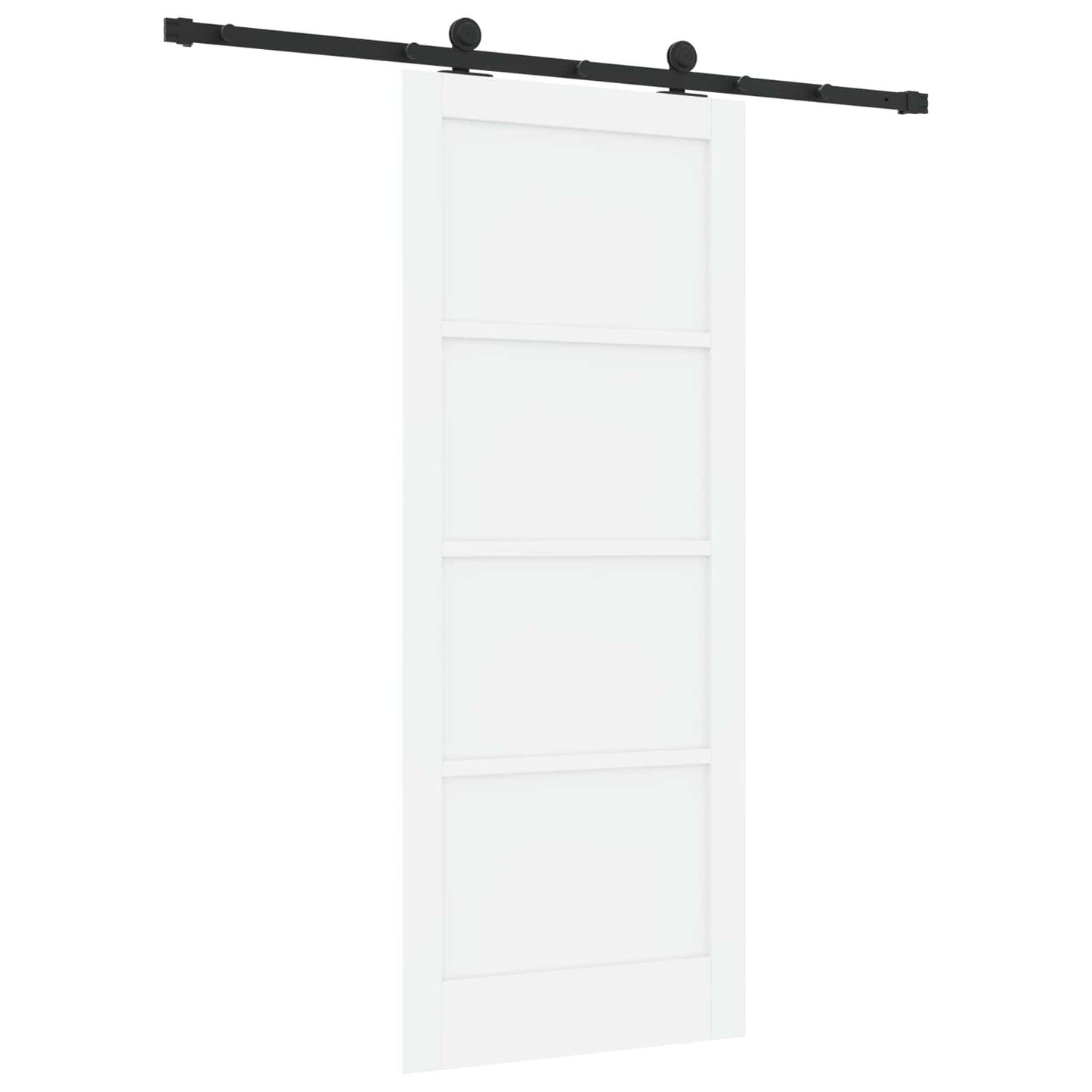 Schuifdeur Wit en zwart 83 x 202 cm Massief grenenhout