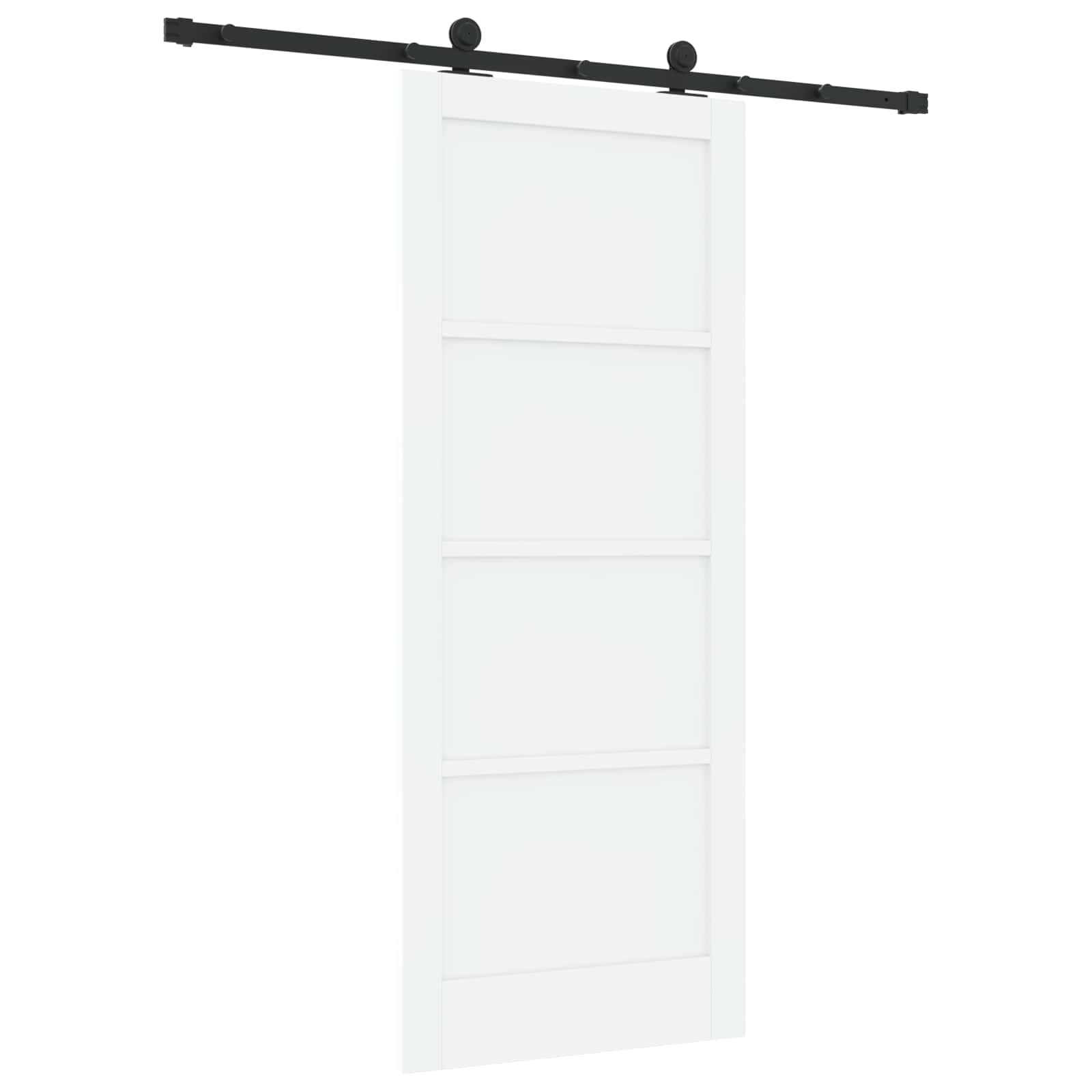 Schuifdeur Wit en zwart 83 x 202 cm Massief grenenhout
