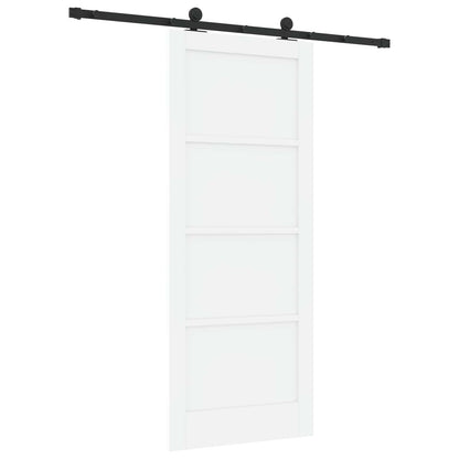 Schuifdeur Wit en zwart 83 x 202 cm Massief grenenhout