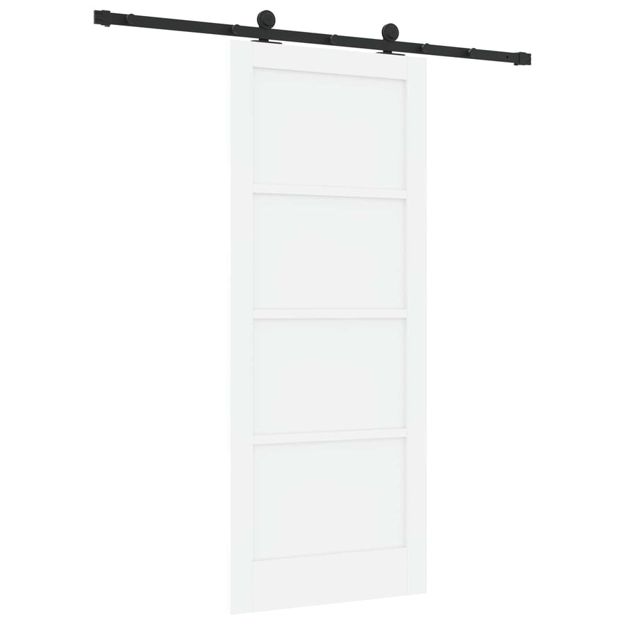 Schuifdeur Wit en zwart 83 x 202 cm Massief grenenhout