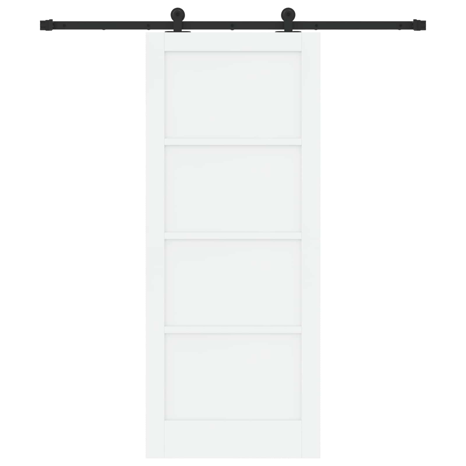 Schuifdeur Wit en zwart 83 x 202 cm Massief grenenhout
