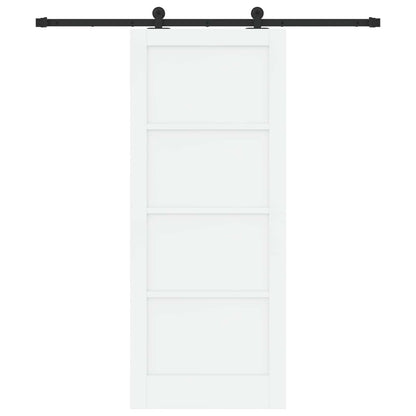 Schuifdeur Wit en zwart 83 x 202 cm Massief grenenhout