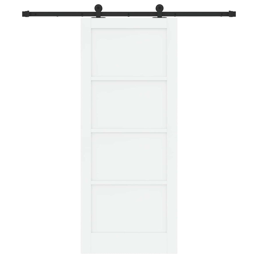 Schuifdeur Wit en zwart 83 x 202 cm Massief grenenhout
