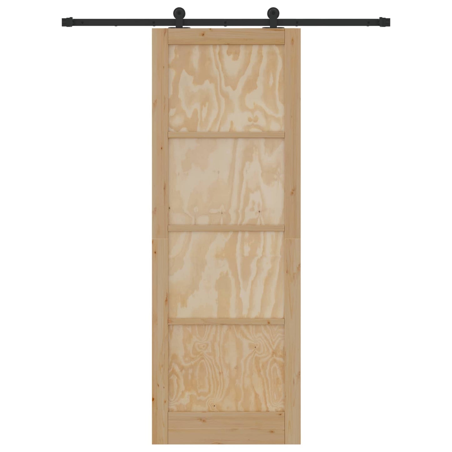 Schuifdeur Naturel en Zwart 83 x 232 cm Massief grenenhout