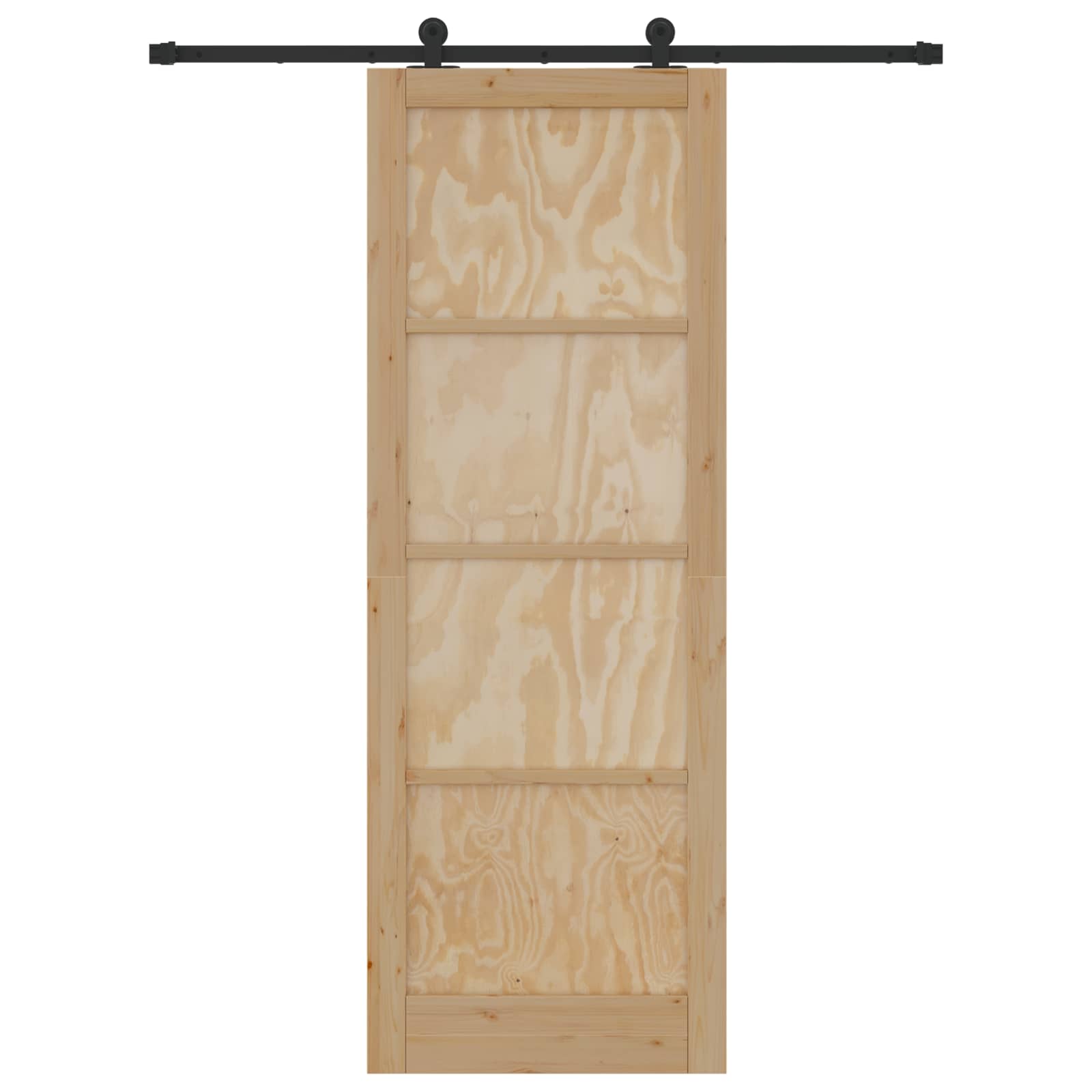 Schuifdeur Naturel en Zwart 83 x 232 cm Massief grenenhout