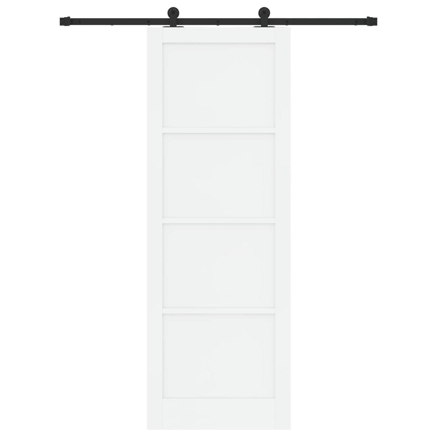 Schuifdeur Wit en zwart 83 x 232 cm Massief grenenhout
