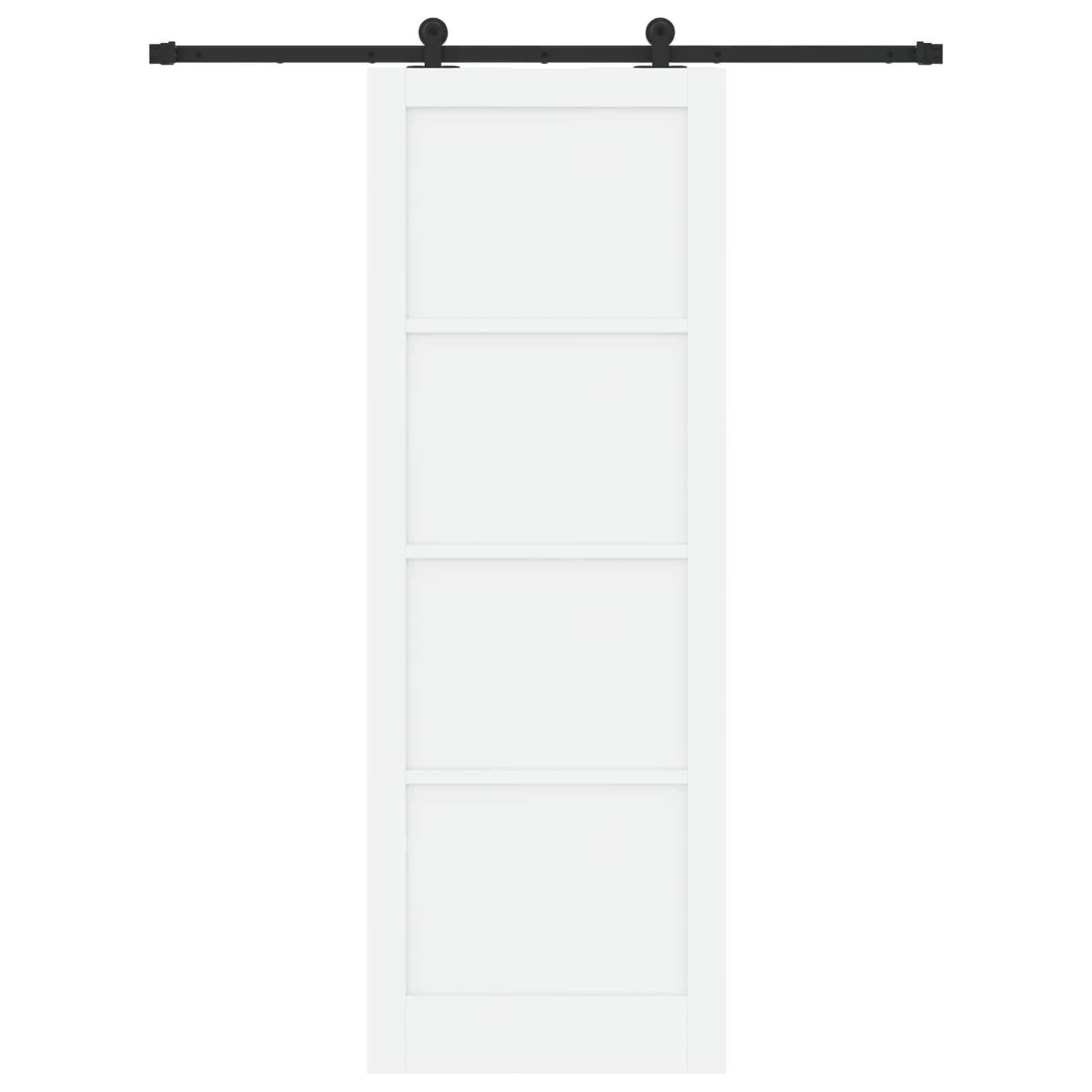 Schuifdeur Wit en zwart 83 x 232 cm Massief grenenhout
