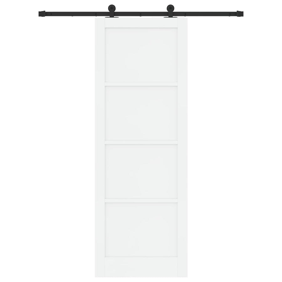 Schuifdeur Wit en zwart 83 x 232 cm Massief grenenhout