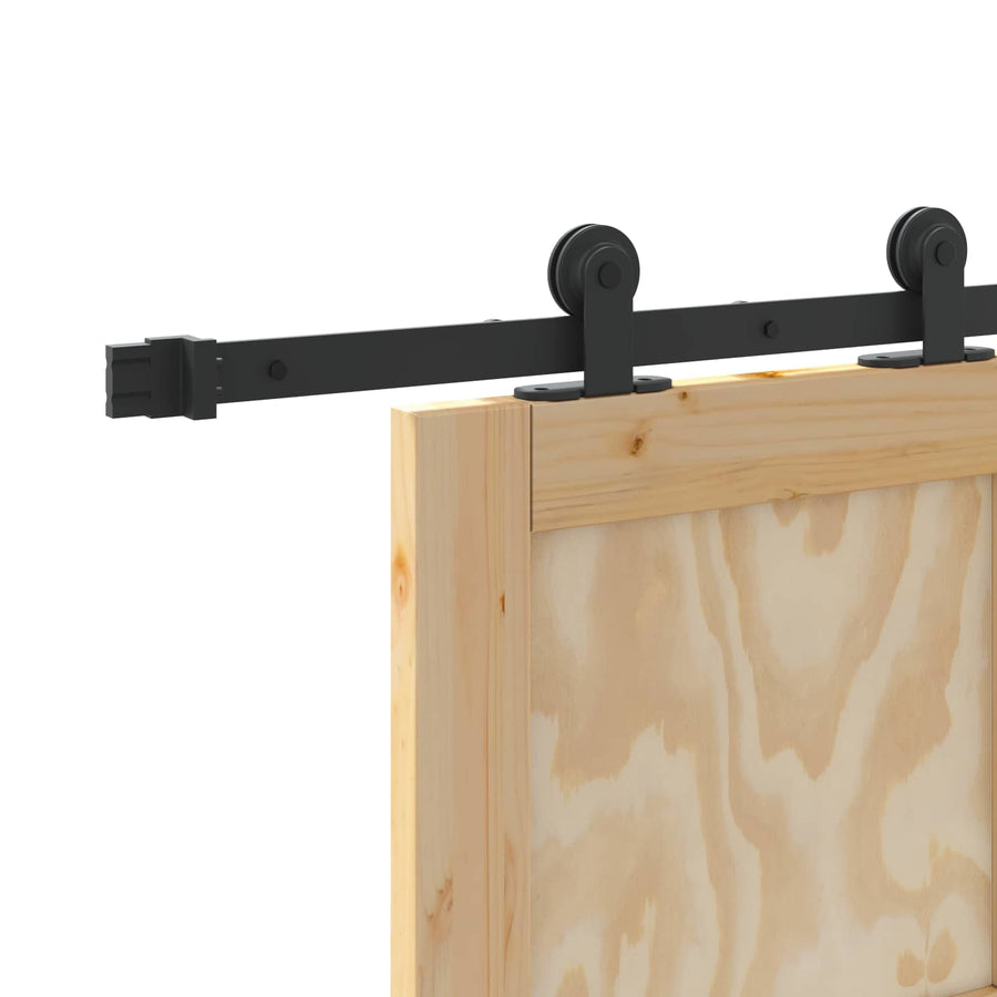 Schuifdeur Naturel en Zwart 86 x 211 cm Massief grenenhout