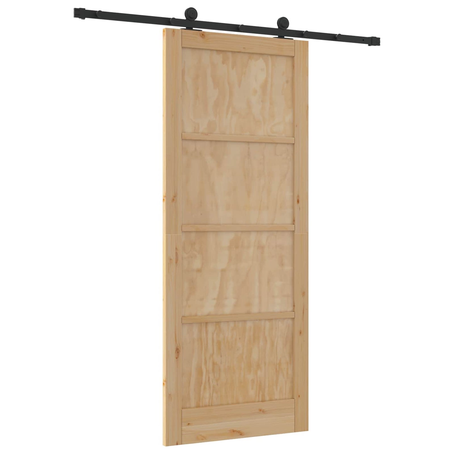 Schuifdeur Naturel en Zwart 86 x 211 cm Massief grenenhout