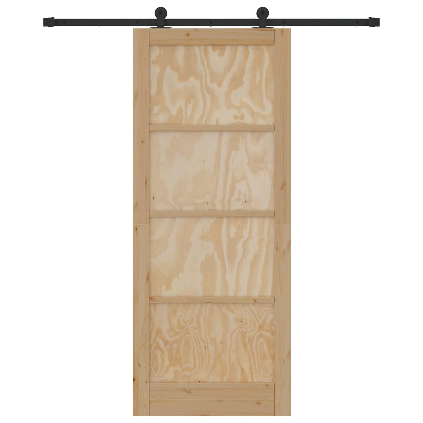 Schuifdeur Naturel en Zwart 86 x 211 cm Massief grenenhout